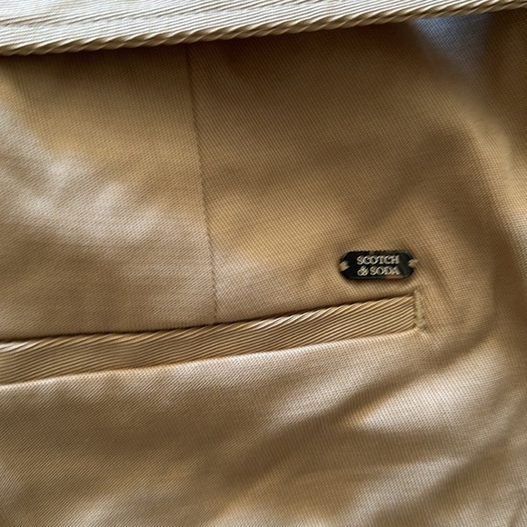 Scotch & Soda Amsterdam Daisy trouser pants sz M tan waist tie great pre owned - Picture 7 of 7